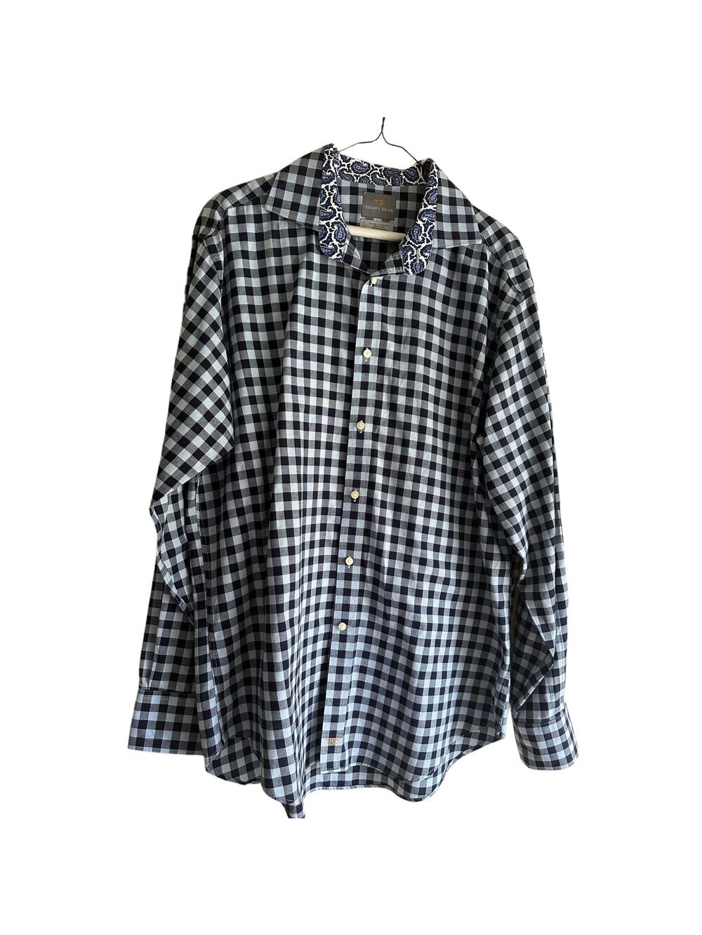 Thomas Dean checkered button down shirt - Large